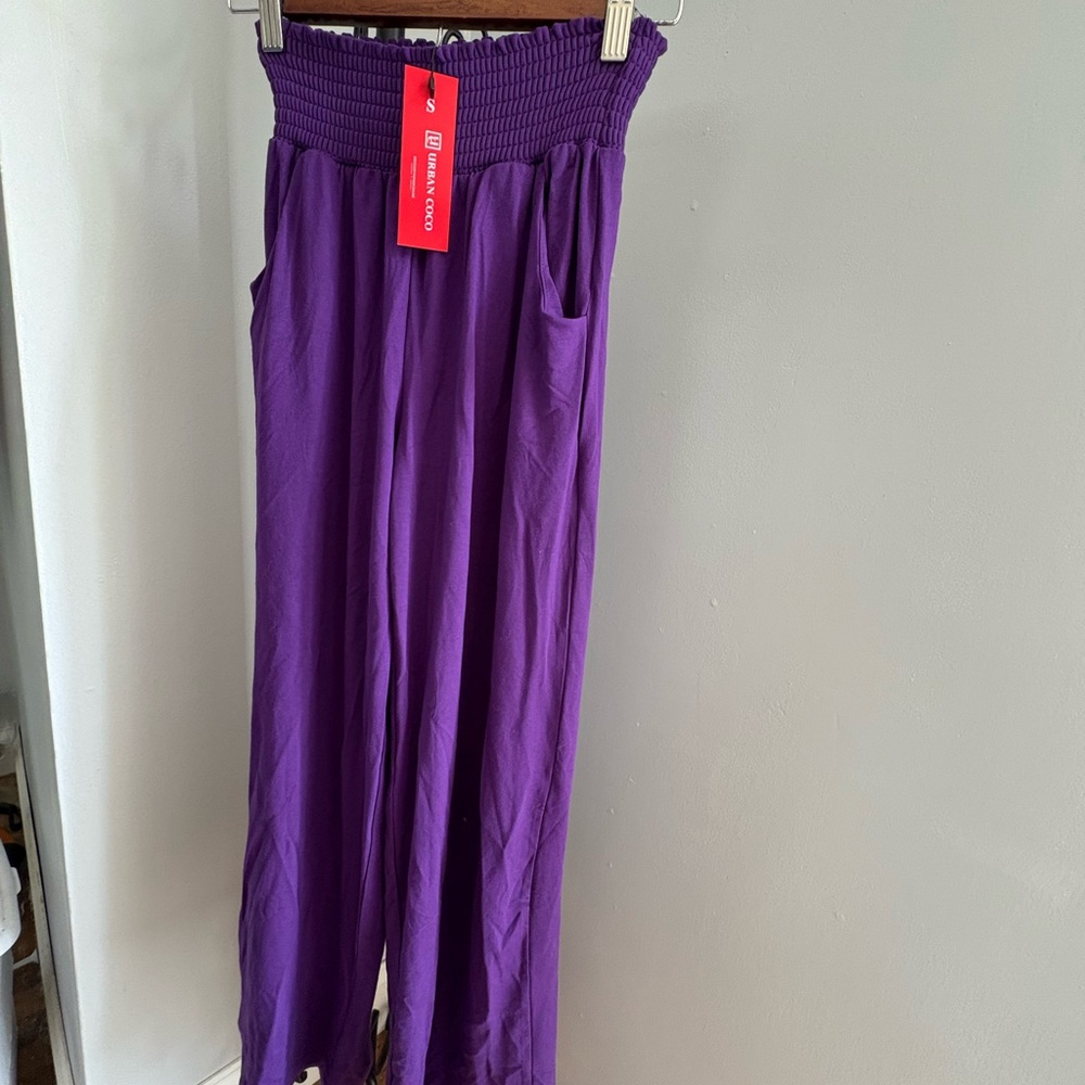 Purple Wide Leg Pants